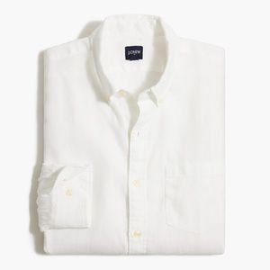 J Crew Linen/Cotton LS White Shirt - XL